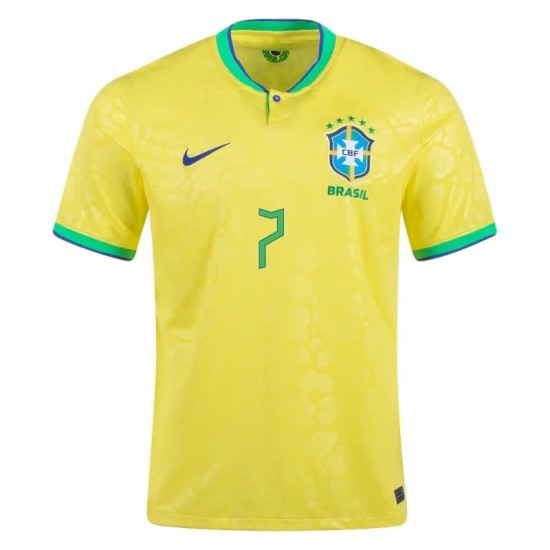 Maglia Casa Lucas Paqueta #7 Brasile Coppa del Mondo 2022