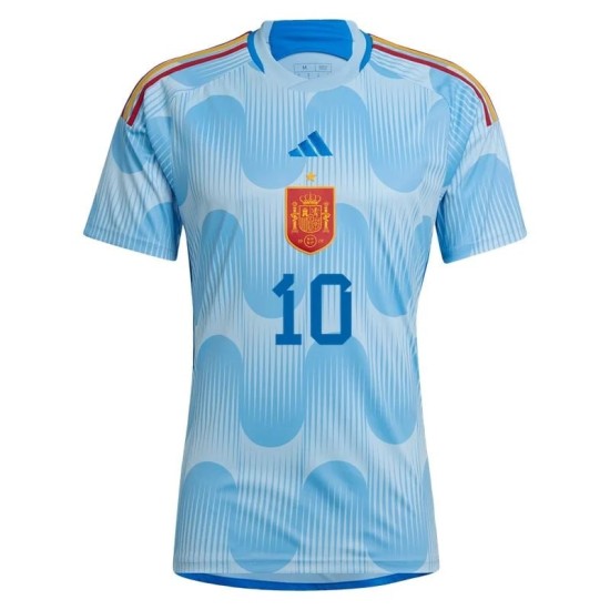 Pedri #10 Spagna Maglia Trasferta Coppa del Mondo 2022