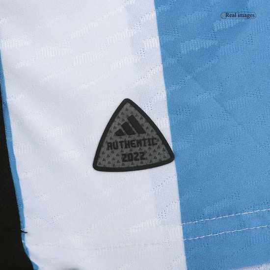 Maglia Versione Giocatore Casa Campioni Argentina Coppa del Mondo 2022 - 3 Stella