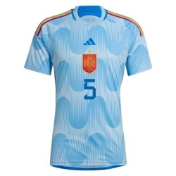 Sergio Busquets #5 Spagna Maglia Trasferta Coppa del Mondo 2022