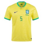 Maglia Casa Casemiro #5 Brasile Coppa del Mondo 2022