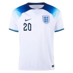 Raheem Sterling #20 Inghilterra Maglia Casa Coppa del Mondo 2022