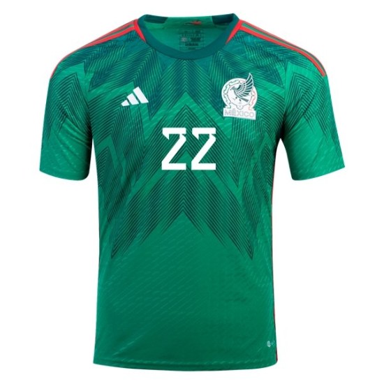 Hirving Lozano #22 Messico Maglia Casa Coppa del Mondo 2022