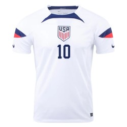 Maglia Casa Christian Pulisic #10 USMNT Coppa del Mondo 2022