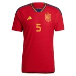 Sergio Busquets #5 Spagna Maglia Casa Coppa del Mondo 2022