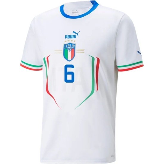 Marco Verratti #6 Italia Maglia Trasferta Coppa del Mondo 2022 Marco Verratti #6 Italia Maglia Trasferta Coppa del Mondo 2022
