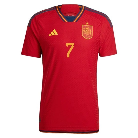 Alvaro Morata #7 Spagna Maglia Casa Coppa del Mondo 2022