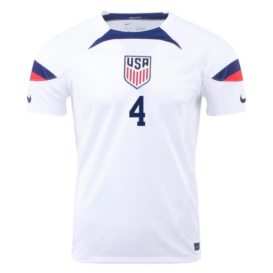 Tyler Adams #4 USMNT Maglia Casa Coppa del Mondo 2022