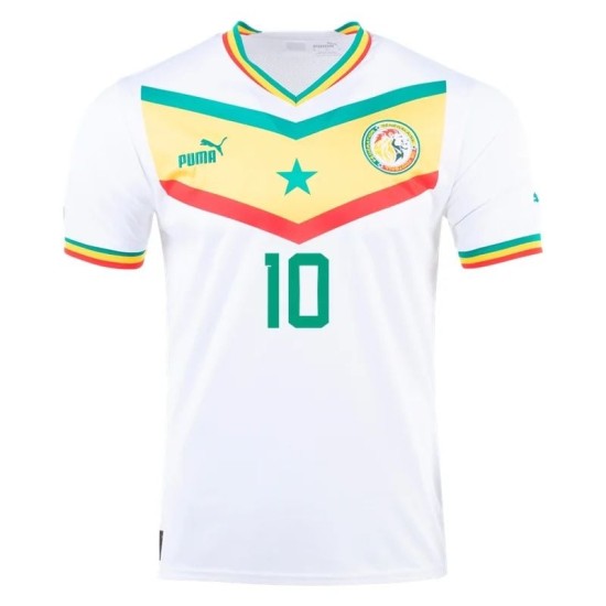 Sadio Mane #10 Senegal Maglia Casa Coppa del Mondo 2022 Sadio Mane #10 Senegal Maglia Casa Coppa del Mondo 2022