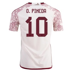 Maglia Trasferta Orbelin Pineda #10 Messico Coppa del Mondo 2022