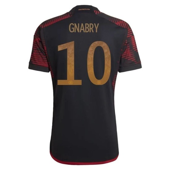 Serge Gnabry #10 Germania Maglia Trasferta Coppa del Mondo 2022 Serge Gnabry #10 Germania Maglia Trasferta Coppa del Mondo 2022