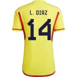 Luis Diaz #14 Colombia Maglia Casa Coppa del Mondo 2022