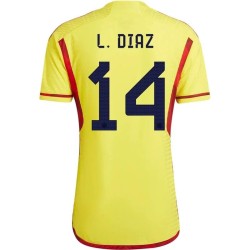 Luis Diaz #14 Colombia Maglia Casa Coppa del Mondo 2022