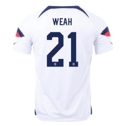 Timothy Weah #21 USMNT Maglia Casa Coppa del Mondo 2022