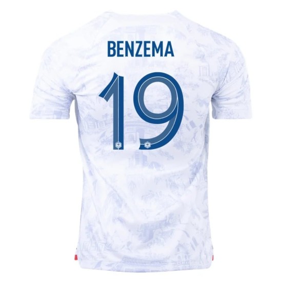 Karim Benzema #19 Francia Maglia Trasferta Coppa del Mondo 2022