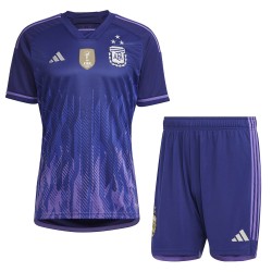 Bambini Argentina Maglia Trasferta+Pantaloncini Coppa del Mondo 2022
