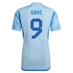 Gavi #9 Spagna Maglia Trasferta Coppa del Mondo 2022