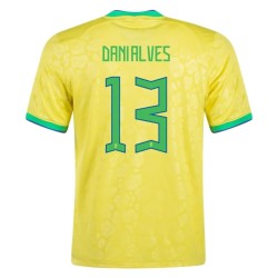 Dani Alves #13 Brasile Maglia Casa Coppa del Mondo 2022