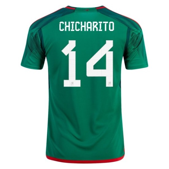 Javier Hernandez Chicharito #14 Messico Maglia Casa Coppa del Mondo 2022