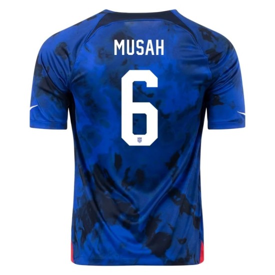 Maglia Trasferta Yunus Musah #6 USMNT Coppa del Mondo 2022