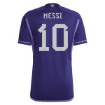 Lionel Messi #10 Argentina Maglia Trasferta Coppa del Mondo 2022 Lionel Messi #10 Argentina Maglia Trasferta Coppa del Mondo 2022