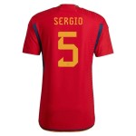 Sergio Busquets #5 Spagna Maglia Casa Coppa del Mondo 2022
