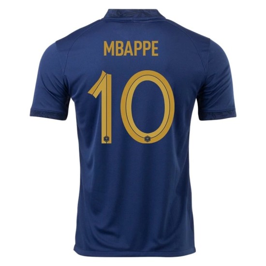 Kylian Mbappe #10 Francia Maglia Casa Coppa del Mondo 2022