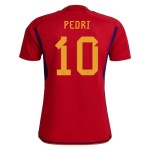 Maglia Casa Pedri #10 Spagna Coppa del Mondo 2022
