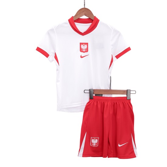 Maglia+Pantaloncini Casa Bambini Polonia EURO 2024 Maglia+Pantaloncini Casa Bambini Polonia EURO 2024