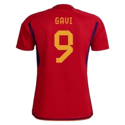 Gavi #9 Spagna Maglia Casa Coppa del Mondo 2022