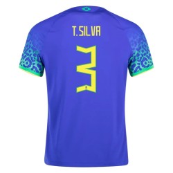 Thiago Silva #3 Maglia Trasferta del Brasile Coppa del Mondo 2022