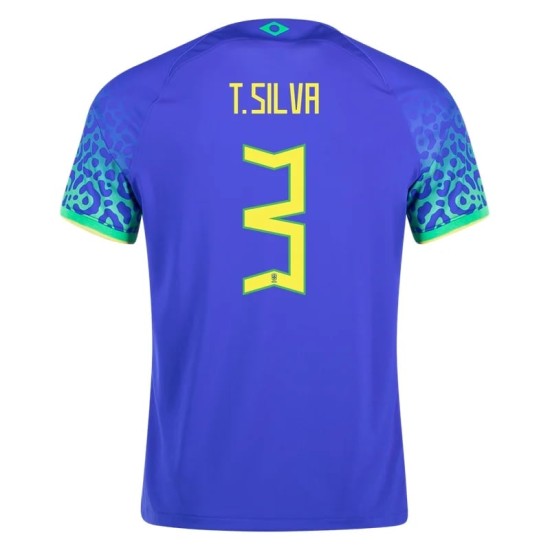 Thiago Silva #3 Maglia Trasferta del Brasile Coppa del Mondo 2022