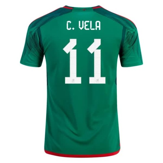 Carlos Vela #11 Messico Maglia Casa Coppa del Mondo 2022